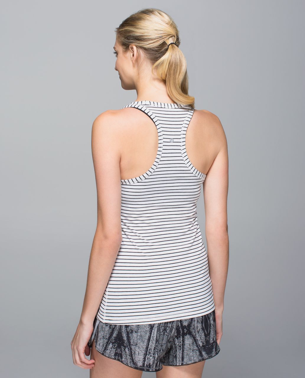 Lululemon Modern Racerback - Parallel Stripe Heathered White Heathered Black