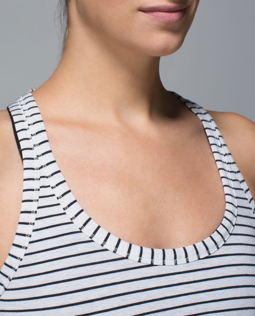 Lululemon Modern Racerback - Parallel Stripe Heathered White Heathered Black