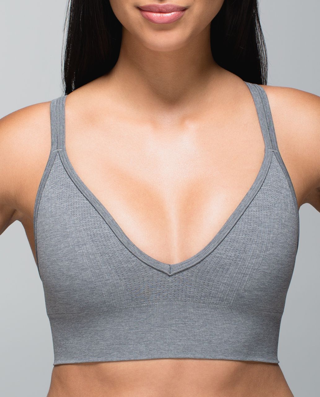 Lululemon Seamlessly Plunge Bra - Heathered Slate - lulu fanatics