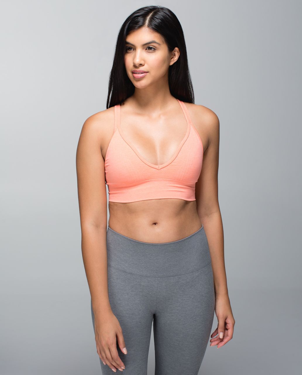 Lululemon Seamlessly Plunge Bra - Heathered Plum Peach