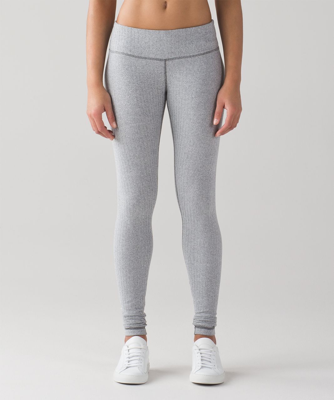 Lululemon Wunder Under Pant - Heathered Herringbone Heathered Black White /  Black - lulu fanatics