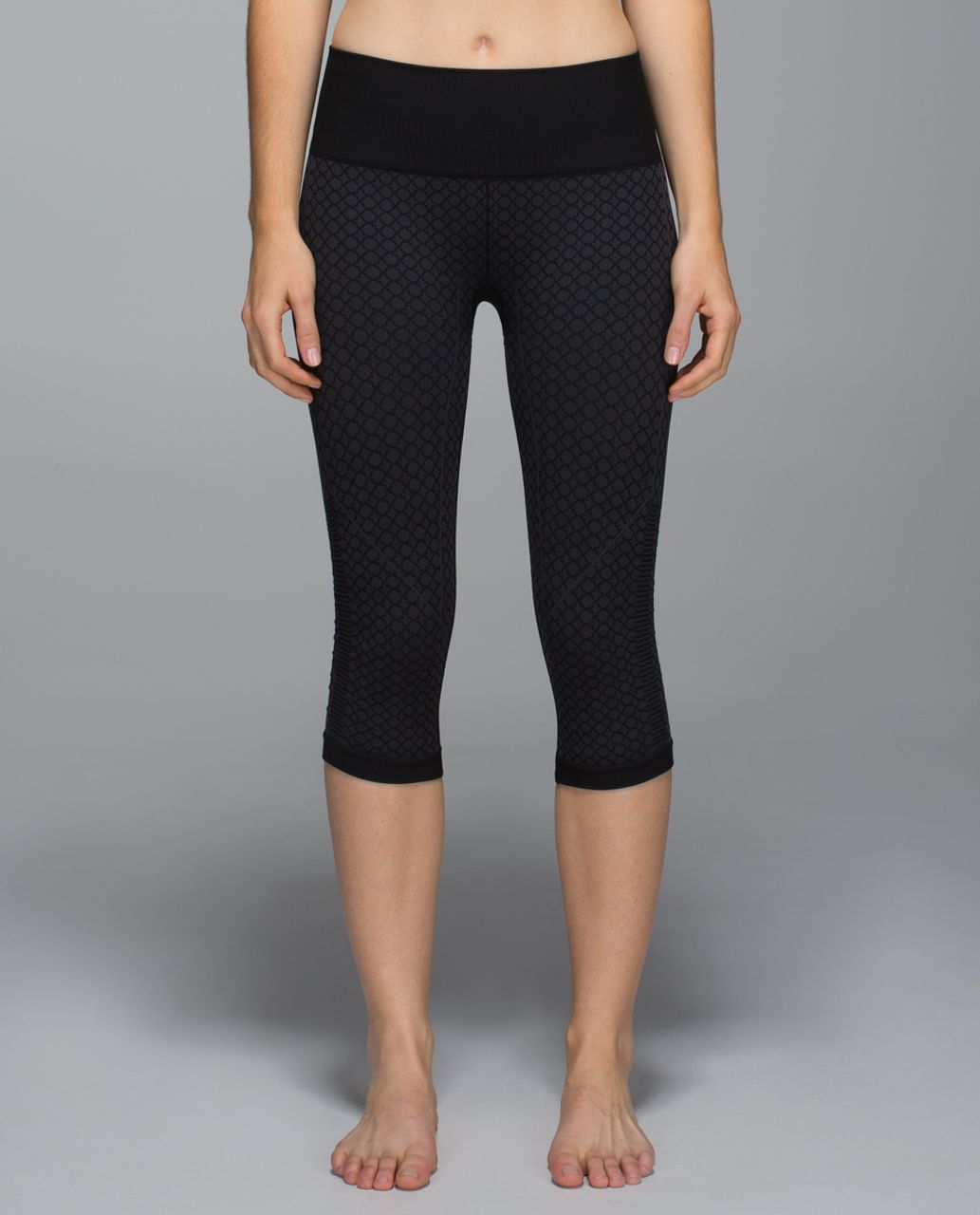 Lululemon  In The Flow Crop II Heathered Sapphire Blue Snakeskin Pattern