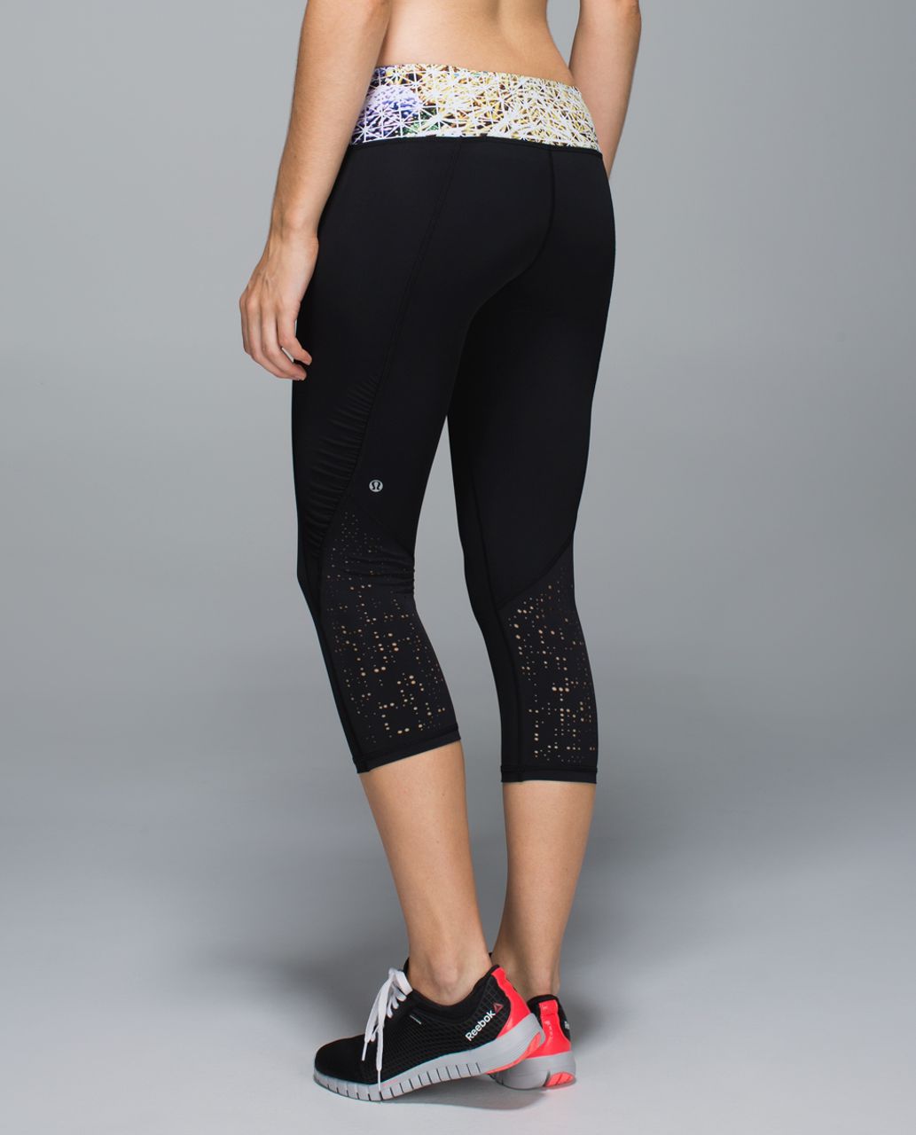 Lululemon Water Bound Crop - Black / Paradise Grid Multi