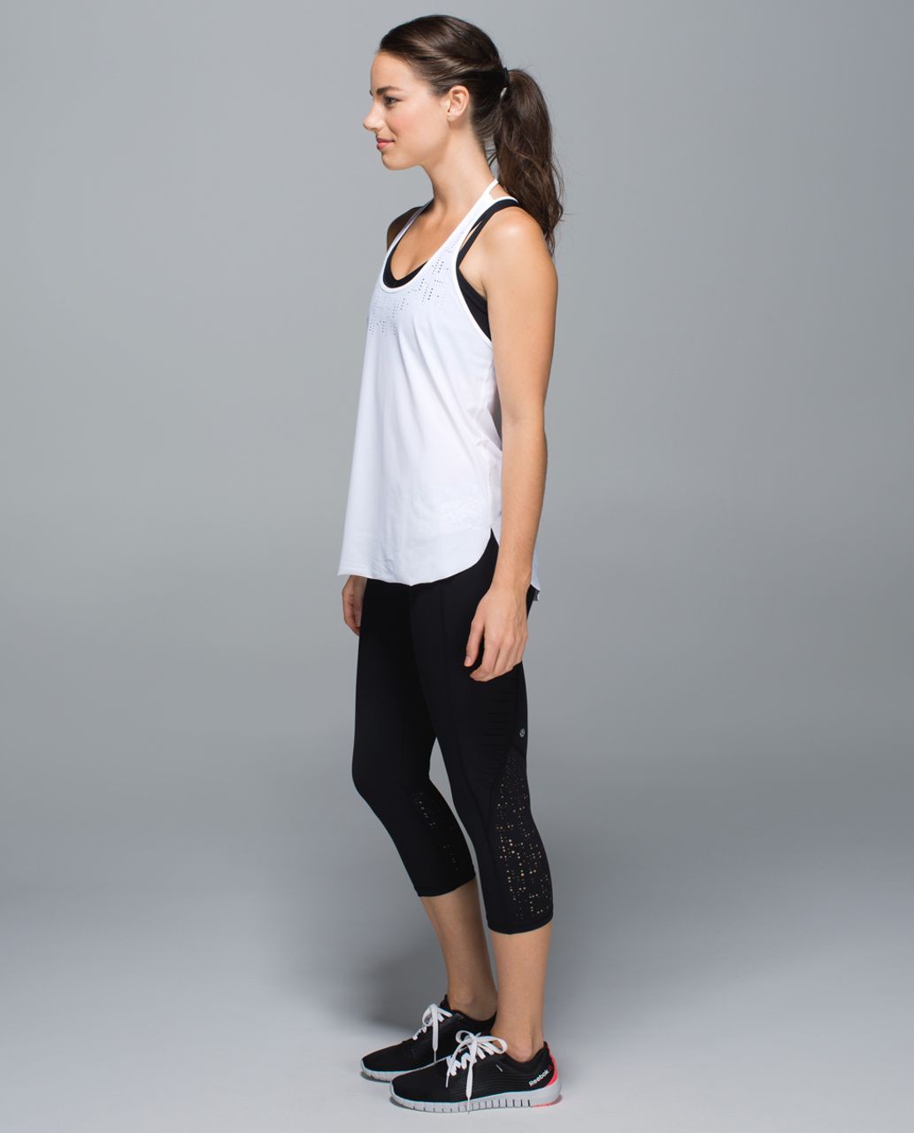 Lululemon Water Bound Crop - Black / Paradise Grid Multi