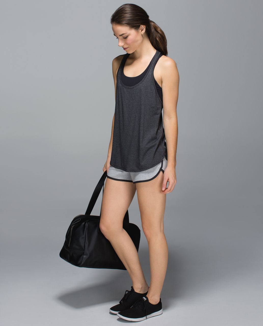 Lululemon Breezy Short - Heathered Medium Grey / Deep Coal