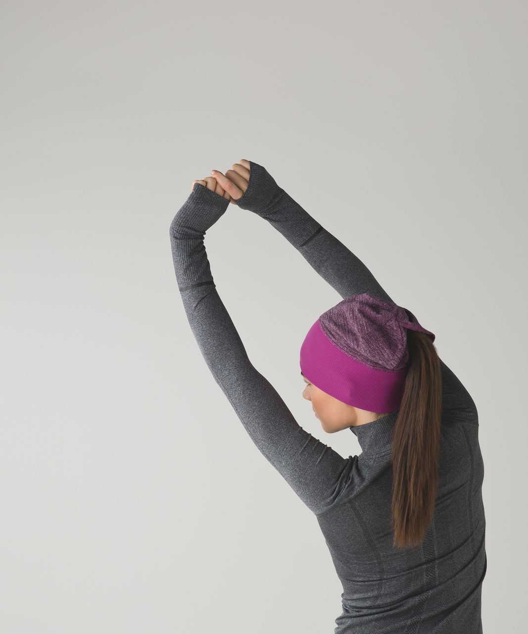 Lululemon Run With Me Toque - Mini Check Pique Ultra Violet Heathered Black / Ultra Violet