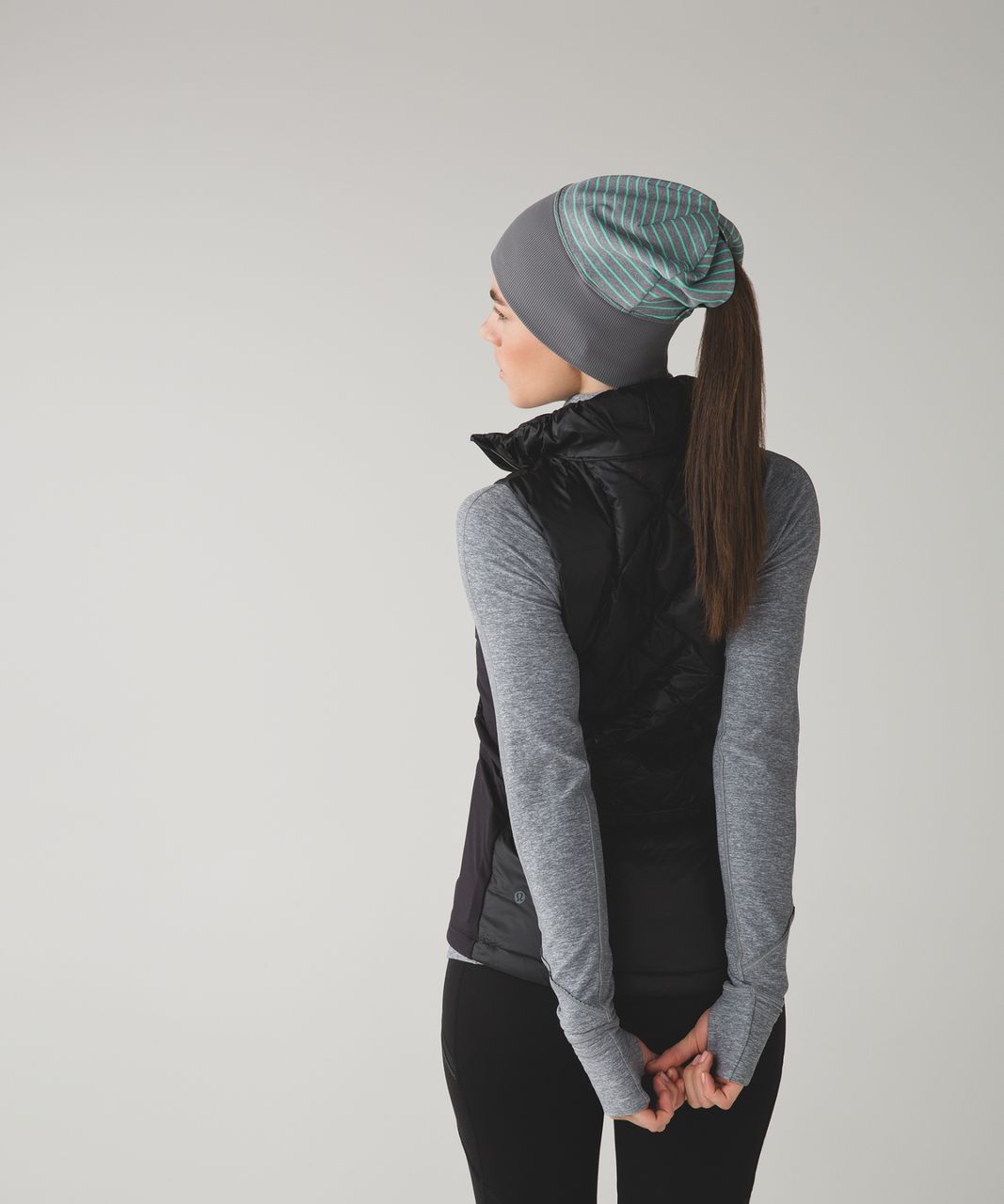 Lululemon Run With Me Toque - Parallel Stripe Menthol Heathered Slate / Heathered Slate / Slate