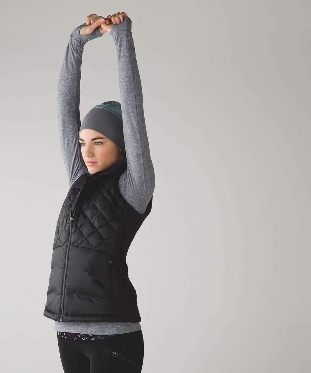 Lululemon Run With Me Toque - Parallel Stripe Menthol Heathered Slate / Heathered Slate / Slate