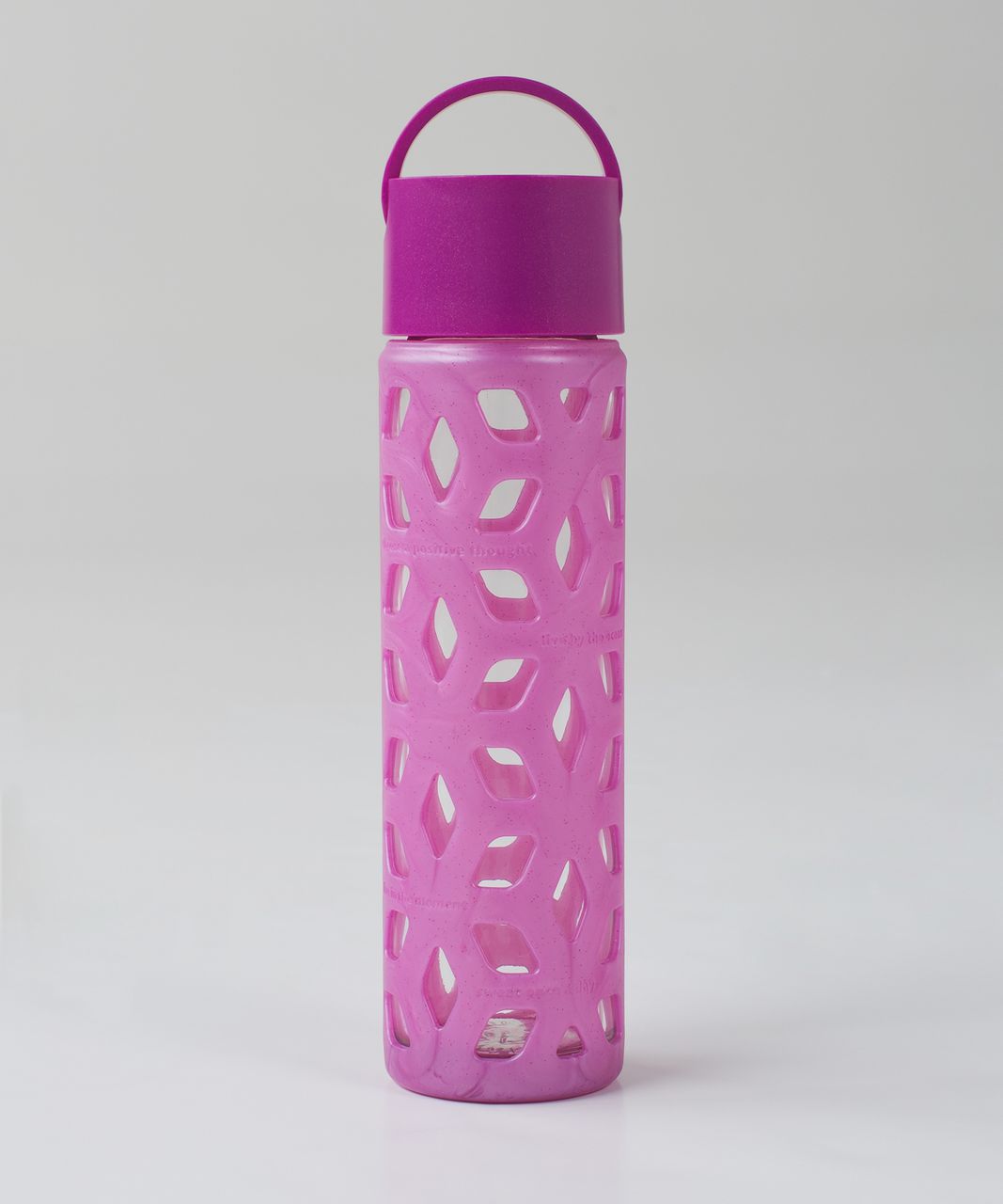 Lululemon LOVE Glass Water Bottle Pink 18oz Silicon - Depop