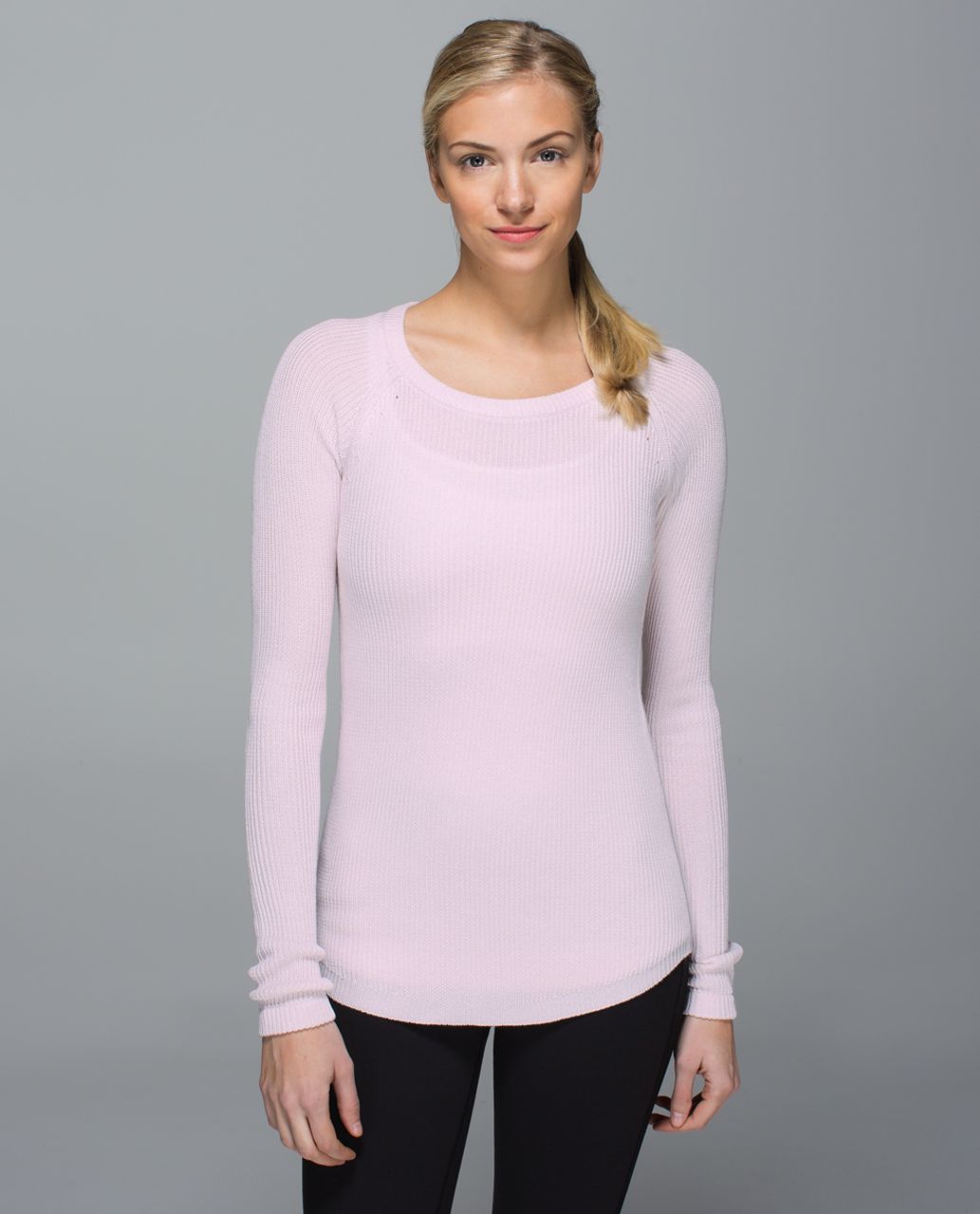 Lululemon Cabin Yogi Long Sleeve - Neutral Blush / Heathered White