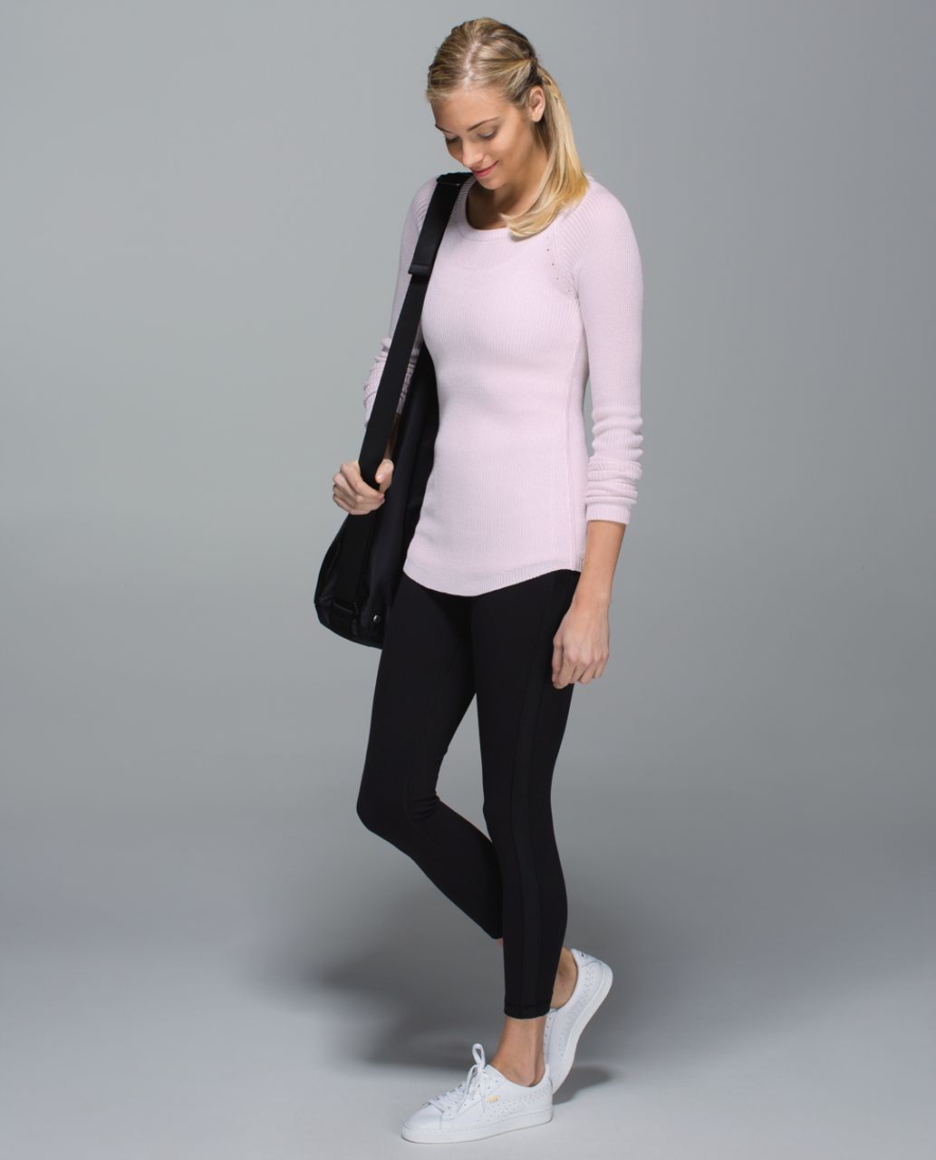 Lululemon Cabin Yogi Long Sleeve - Neutral Blush / Heathered White