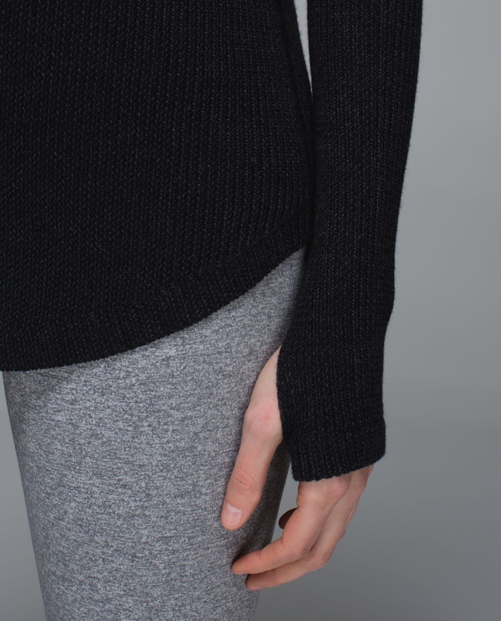 Lululemon Cabin Yogi Long Sleeve - Black / Heathered Dark Grey - lulu ...