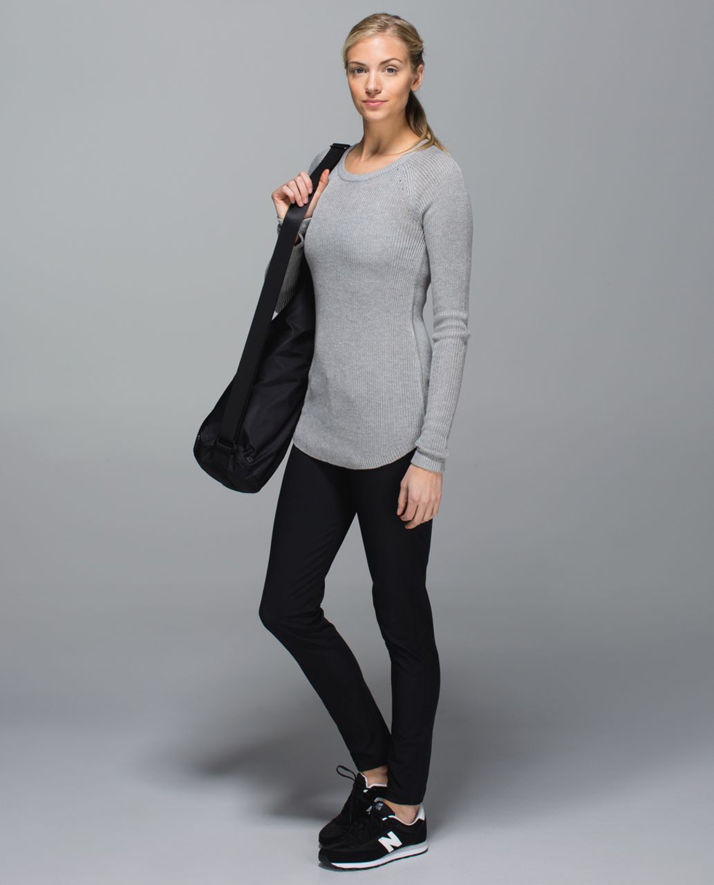 Lululemon Cabin Yogi Long Sleeve - Heathered Medium Grey / Heathered Light Grey