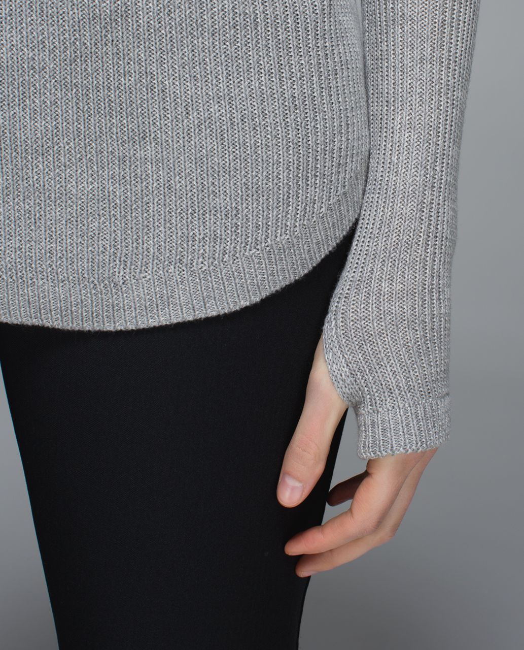 Lululemon Cabin Yogi Long Sleeve - Heathered Medium Grey / Heathered Light Grey