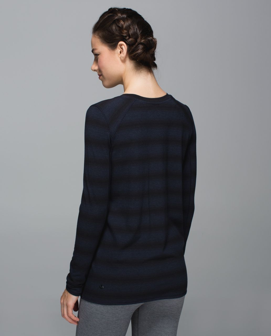 Lululemon Find Your Zen Long Sleeve - Capilano Stripe Heathered Inkwell Black