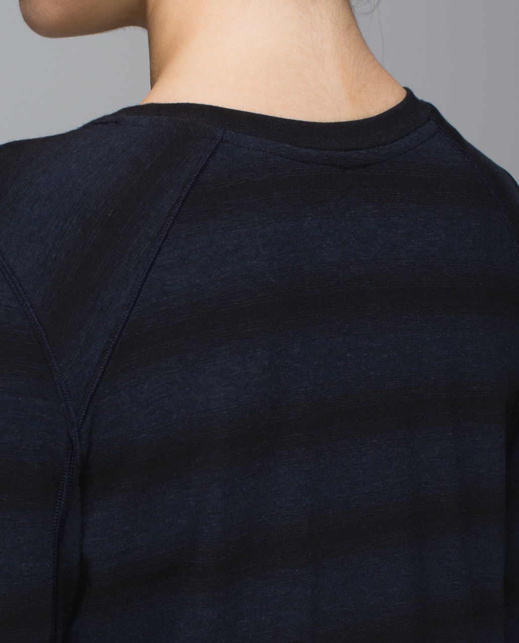 Lululemon Find Your Zen Long Sleeve - Capilano Stripe Heathered Inkwell Black