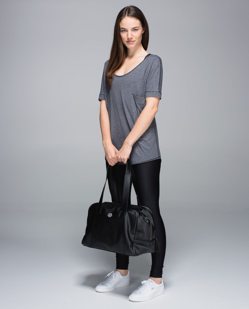 Lululemon Ravi Tee - Micro Stripe Black White