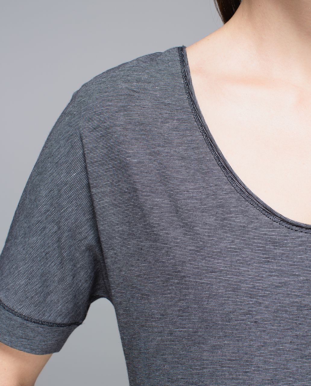 Lululemon Ravi Tee - Micro Stripe Black White