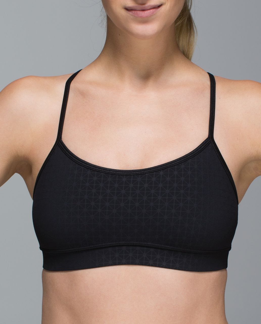 Lululemon Flow Y Bra IV - Tri Geo Embossed Black / Black