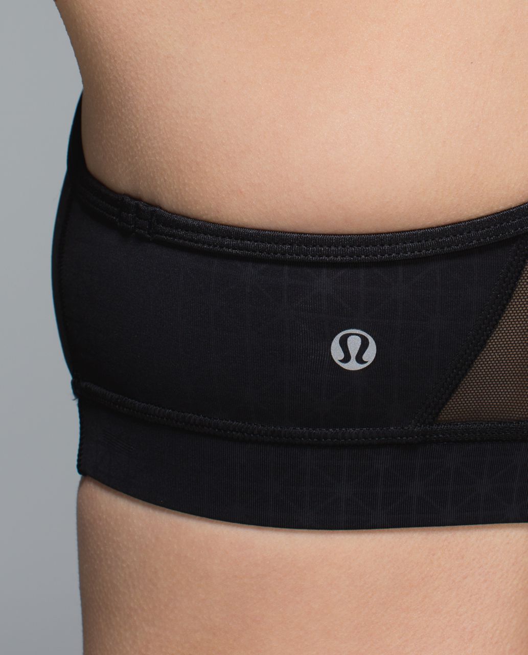 Lululemon Flow Y Bra IV - Tri Geo Embossed Black / Black