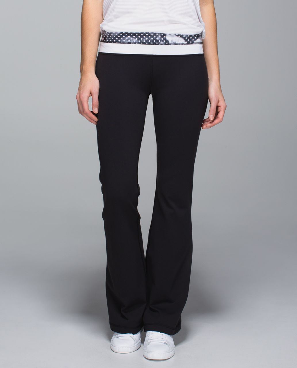 Lululemon Groove Pant *Full-On Luon (Regular) - Black / Dottie Dream Rose Neutral Blush Black / White