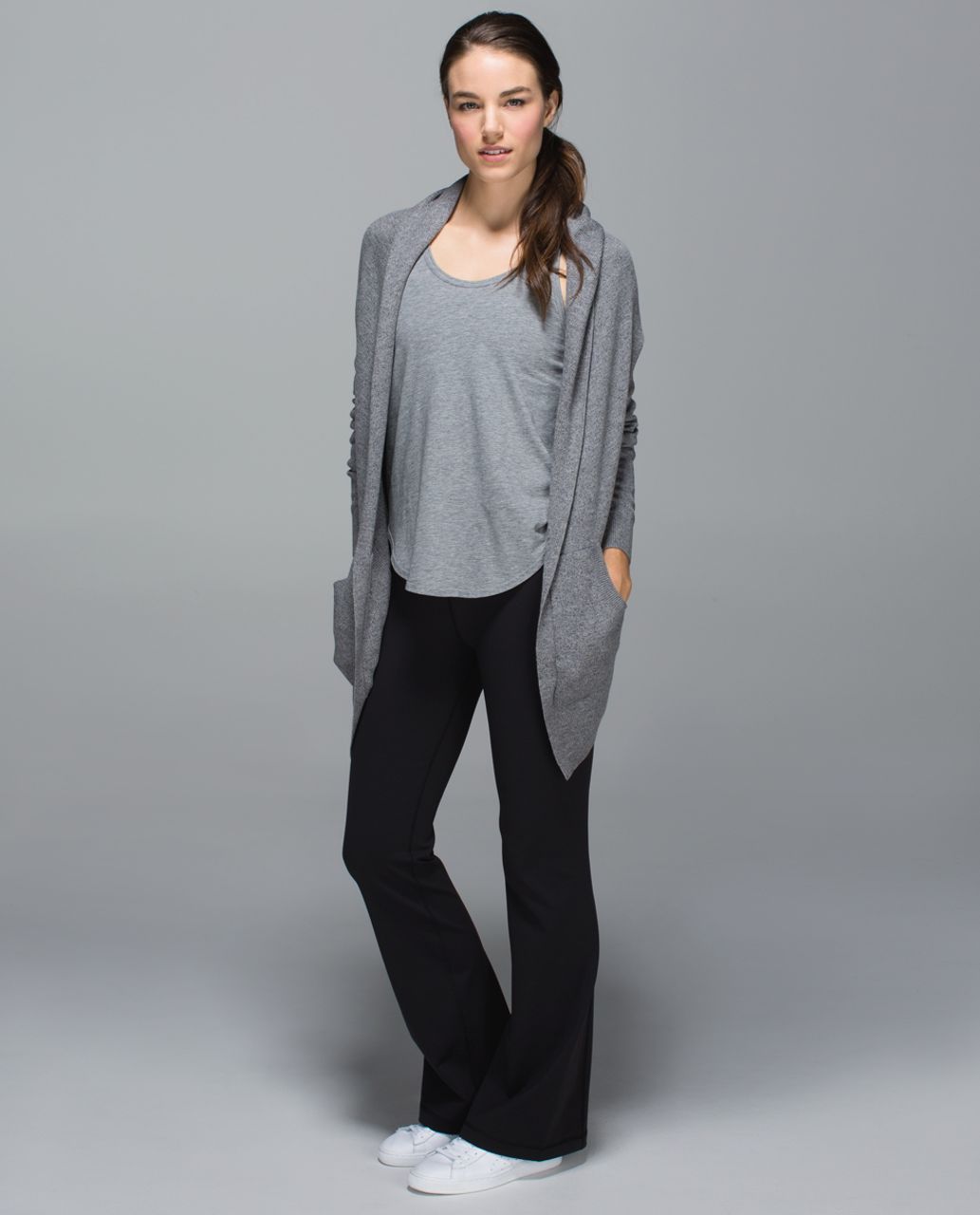 Lululemon Groove Pant *Full-On Luon (Regular) - Black / Heathered Herringbone Black Heathered Black / White