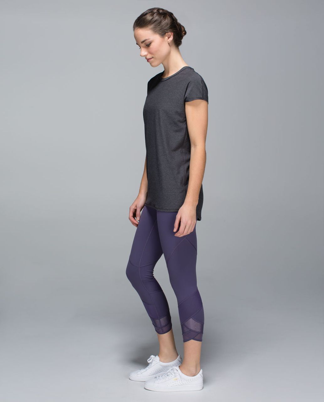 Lululemon Emerge Renewed Crop *Full-On Luon - Shine Dot Black