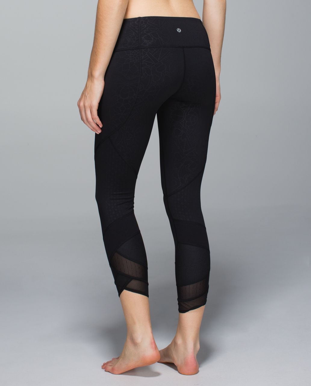 Lululemon Mesh With Me Crop - Black - lulu fanatics