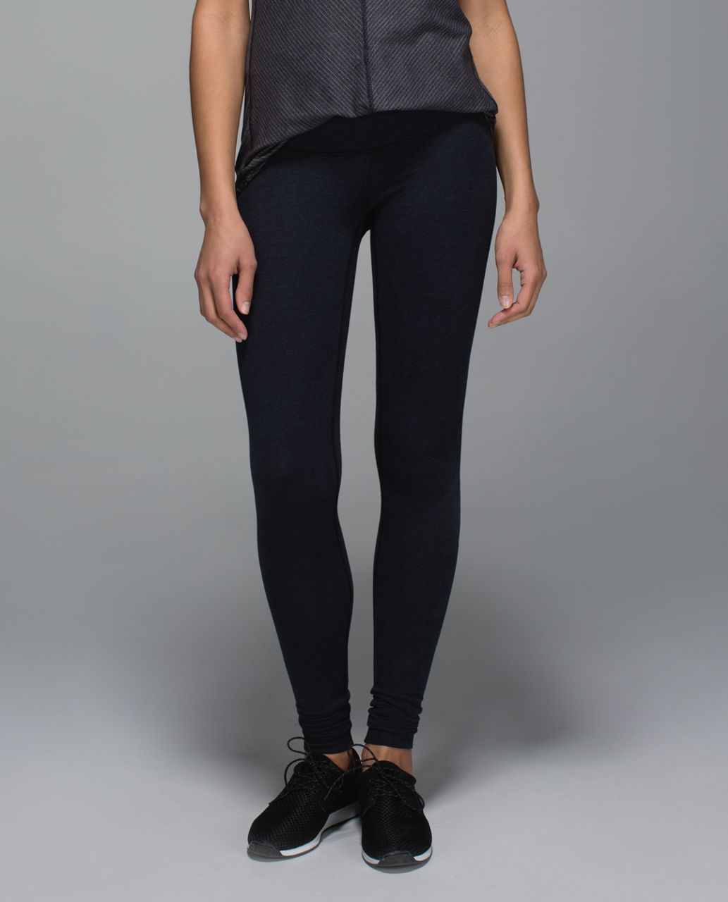 Lululemon Wunder Under Pant *Cotton (Roll Down) - Wee Stripe Black Heathered  Inkwell - lulu fanatics