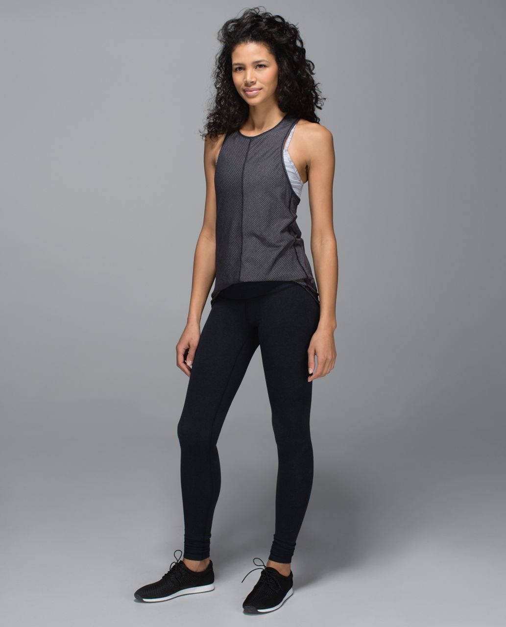 Lululemon Wunder Under Pant *Cotton (Roll Down) - Wee Stripe Black Heathered Inkwell