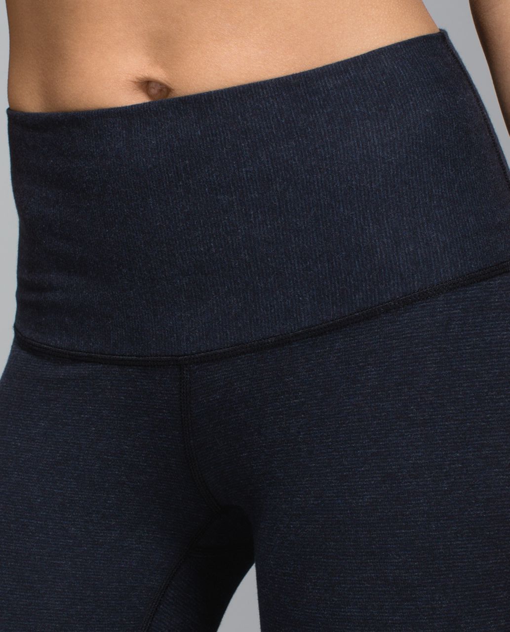 Lululemon Wunder Under Pant *Cotton (Roll Down) - Wee Stripe Black Heathered Inkwell