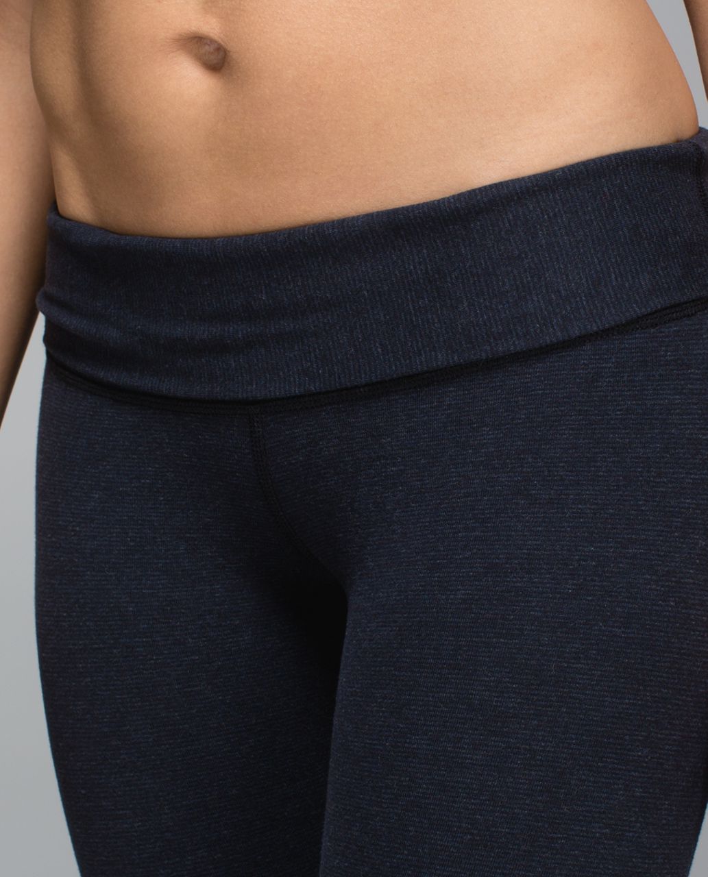 Lululemon Wunder Under Pant *Cotton (Roll Down) - Wee Stripe Black Heathered Inkwell