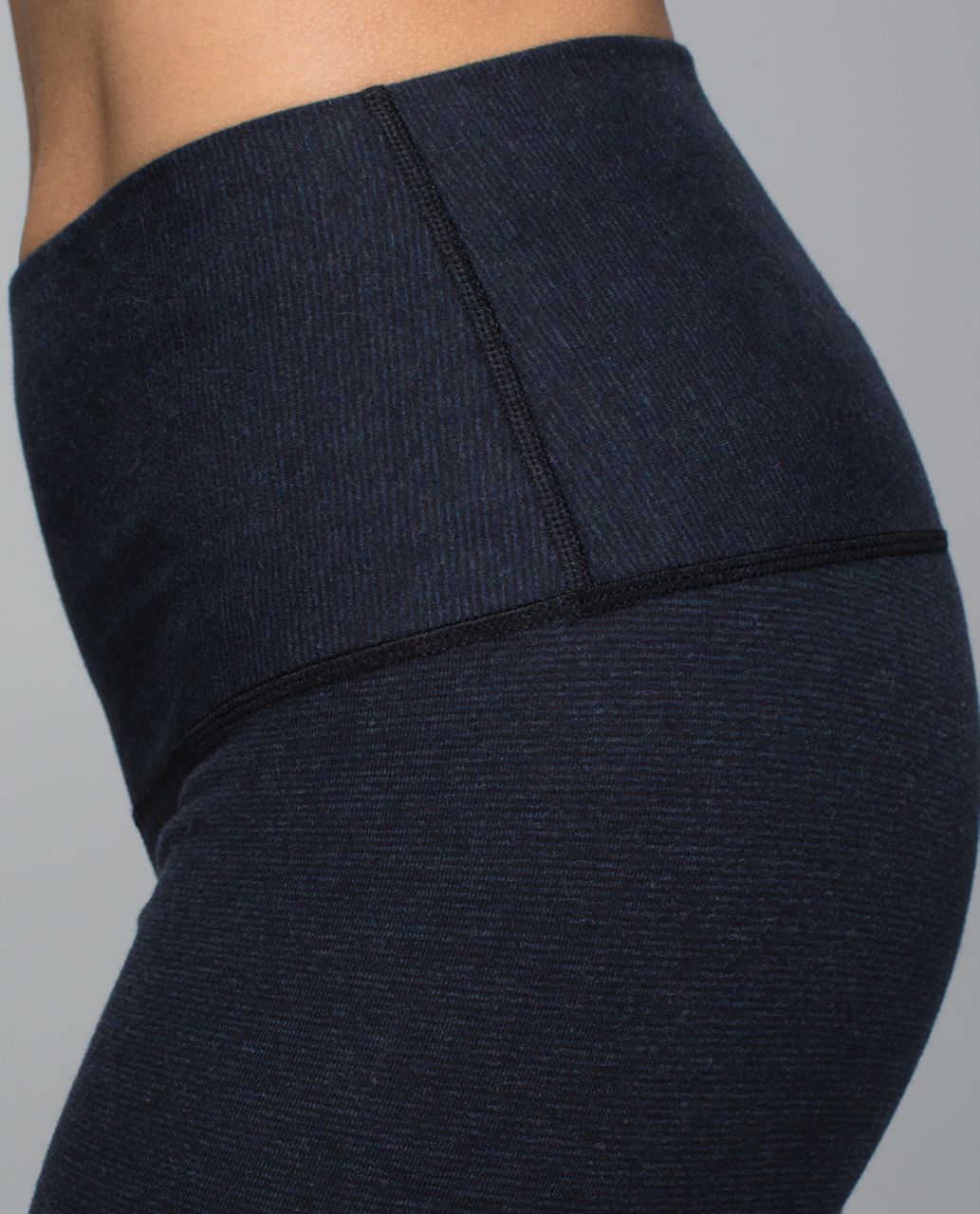 Lululemon Wunder Under Pant *Cotton (Roll Down) - Wee Stripe Black Heathered Inkwell