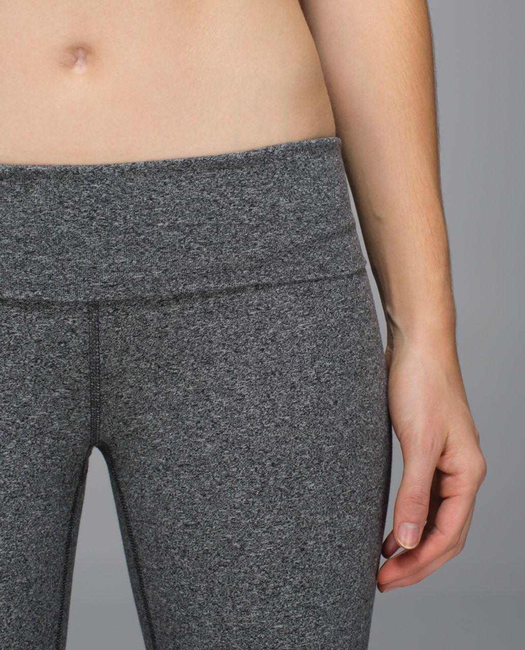 Lululemon Wunder Under Pant *Cotton (Roll Down) - Heathered Speckled Black