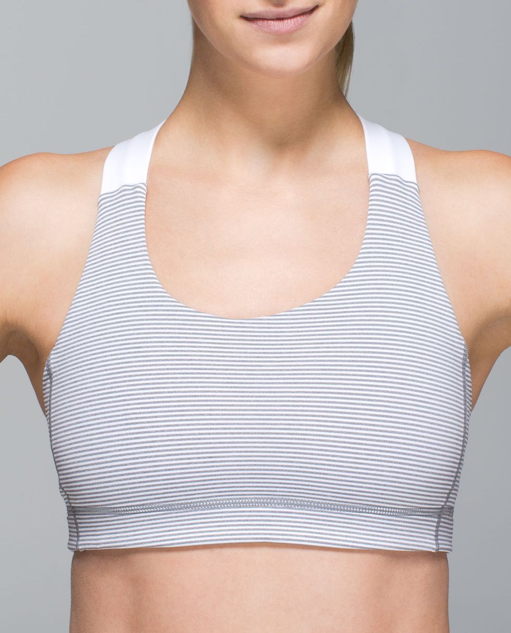 Lululemon All Sport Bra - Tonka Stripe Heathered Slate White / White