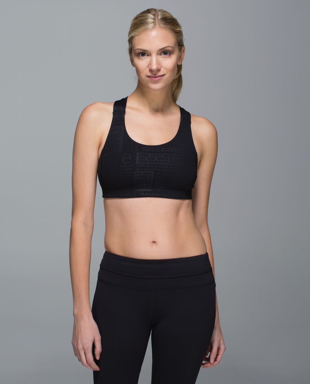 Lululemon All Sport Bra - Classic Manifesto Embossed Black