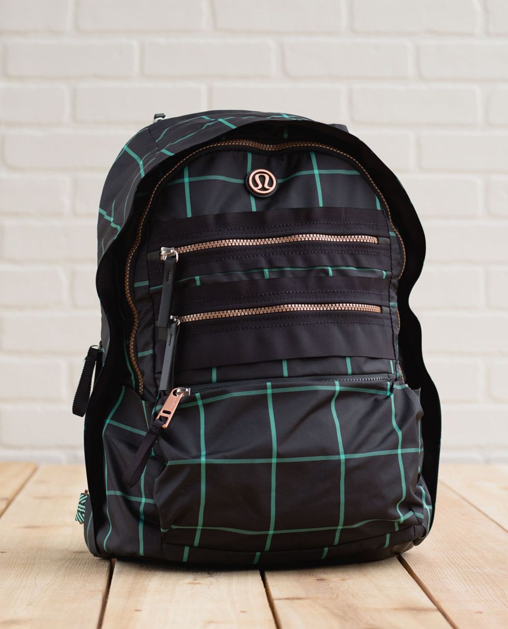 Lululemon Pack To Reality Backpack - Pacific Check Deep Coal Menthol / Deep Coal