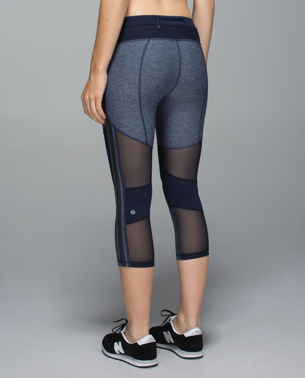 Lululemon Mesh With Me Crop - Heathered Inkwell / Inkwell