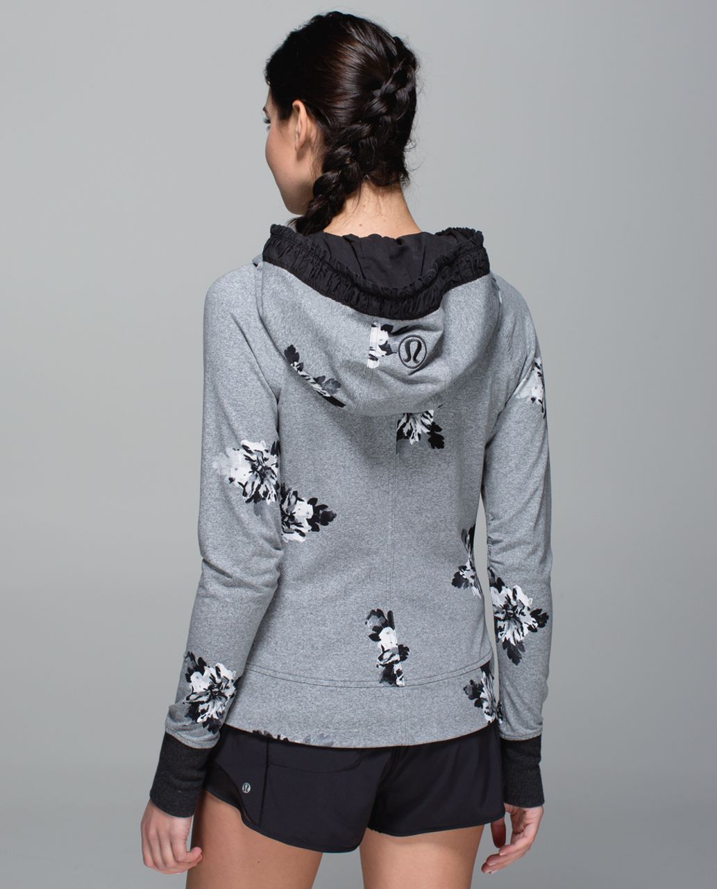 Lululemon Movement Jacket - Atomic Flower Silver Spoon Black / Black / Heathered Black