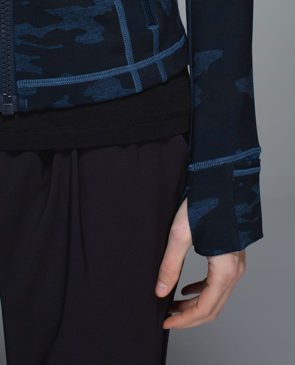 Lululemon Define Jacket - Heathered Texture Lotus Camo Oil Slick Blue