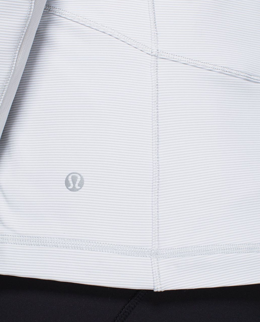 Lululemon Race With Grace 1/2 Zip II - Wee Stripe White Silver Spoon / Silver Spoon