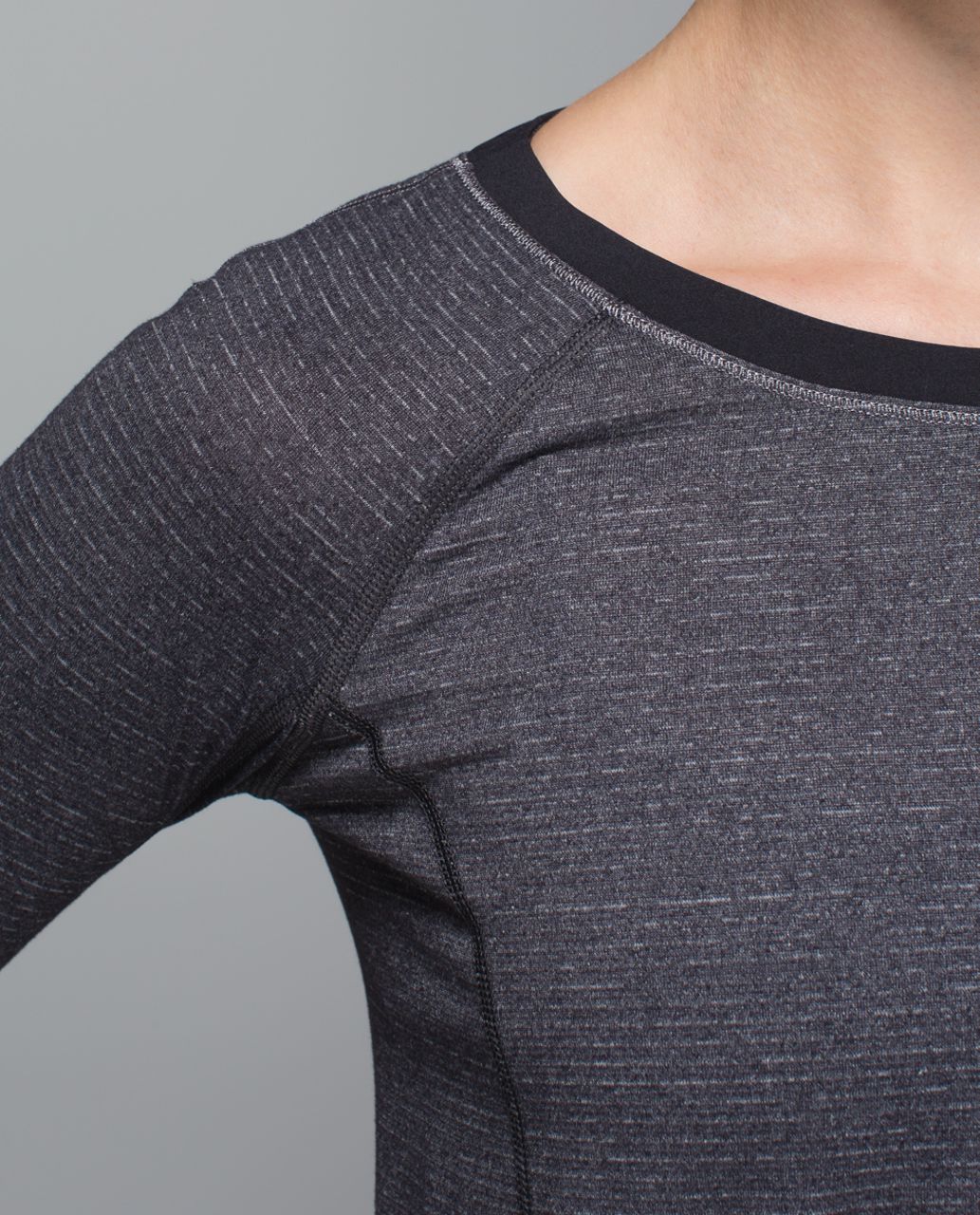 Lululemon Turn It Up Long Sleeve - Heathered Black /  Black