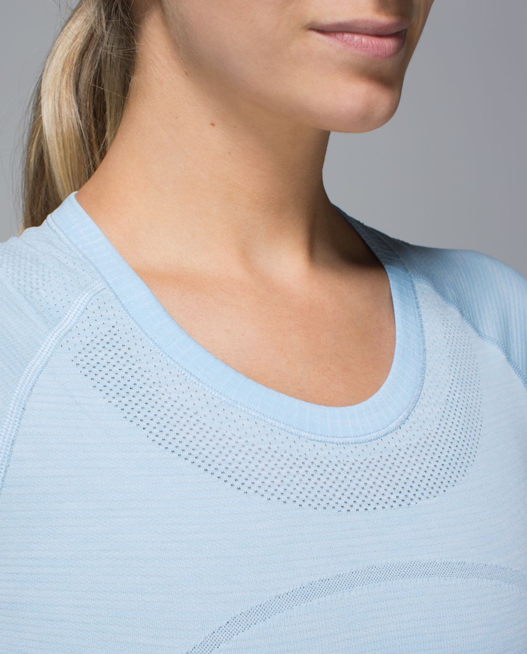 Lululemon Run:  Swiftly Tech Short Sleeve Crew - Space Dye Heathered Caspian Blue