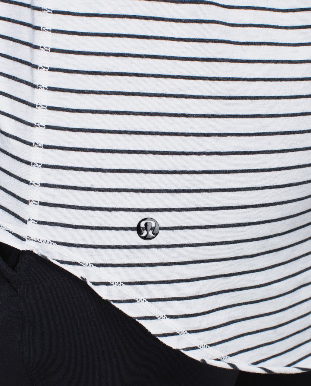 Lululemon Ravi Tee - Parallel Stripe Heathered White Heathered Black