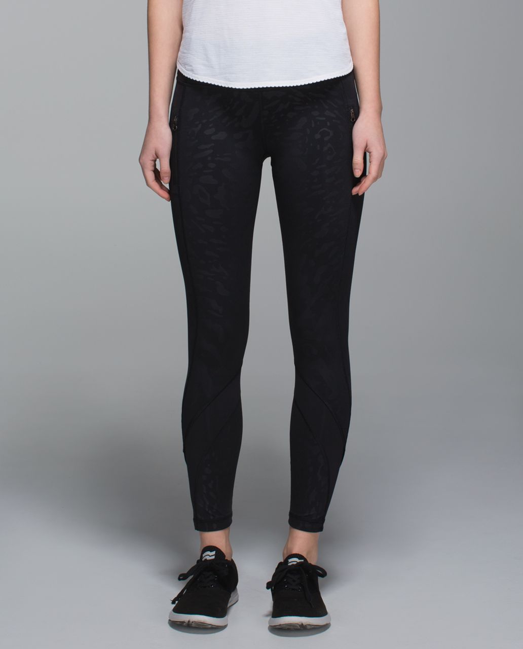 Lululemon Inspire Tight II - Animal Swirl Embossed Black / Black