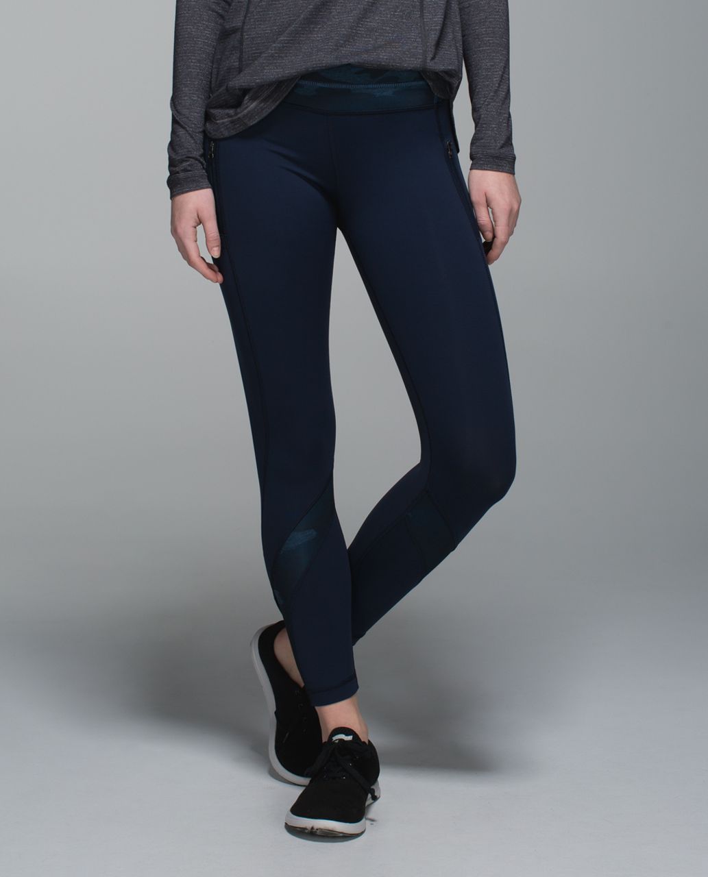 Lululemon Inspire Tight II - Inkwell / Heathered Texture Lotus Camo Oil Slick Blue