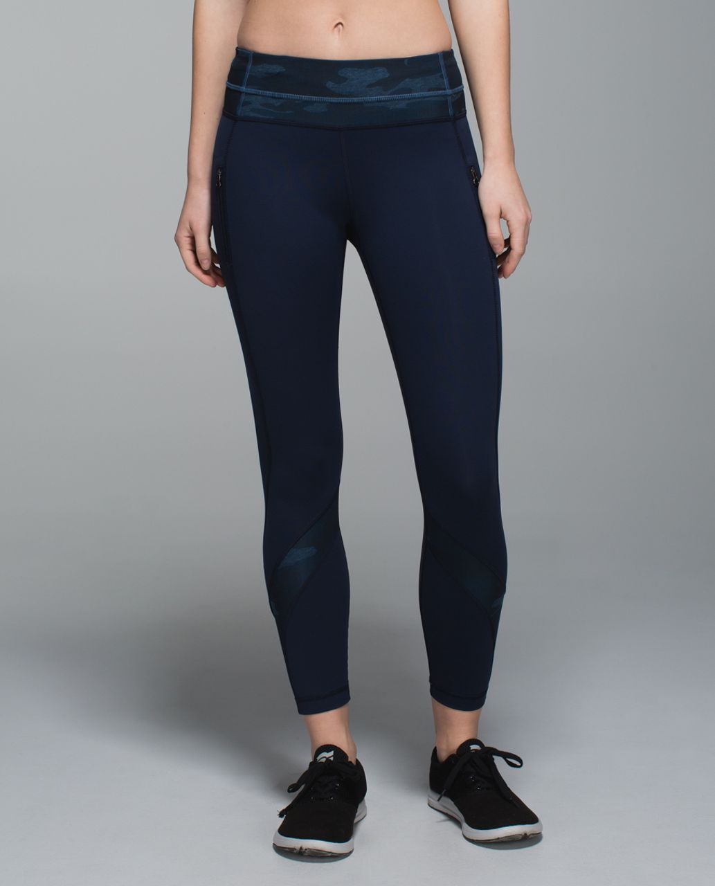 Lululemon Inspire Tight II - Inkwell / Heathered Texture Lotus Camo Oil Slick Blue