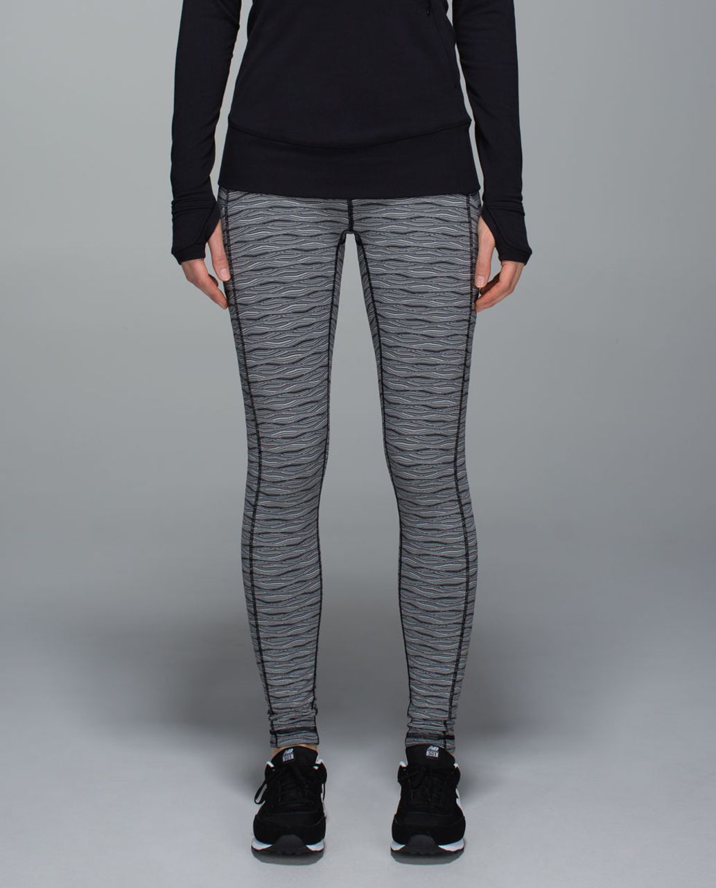 Lululemon Speed Tight II - Textured Wave Black Silver Spoon / Black