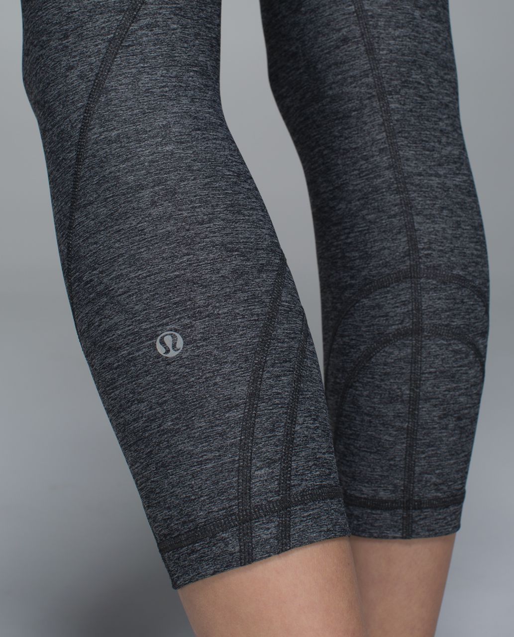 Lululemon Run:  Inspire Crop II *All Luxtreme - Heathered Black / Dottie Dream Rose Neutral Blush Black / White