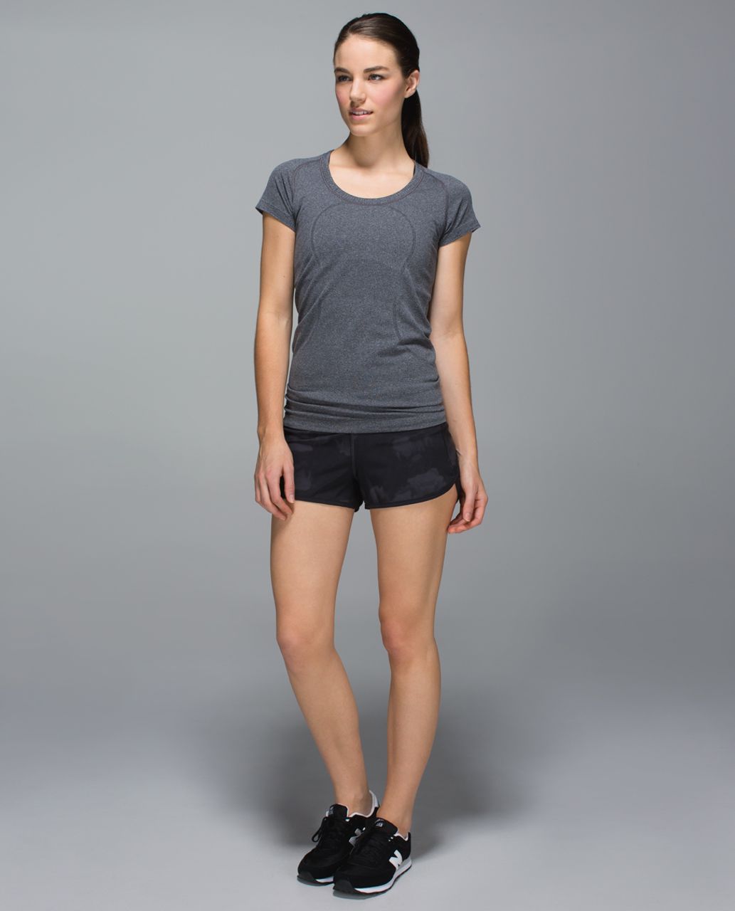 Lululemon Run:  Speed Short *4-way Stretch - Dream Rose Deep Coal Black / Black